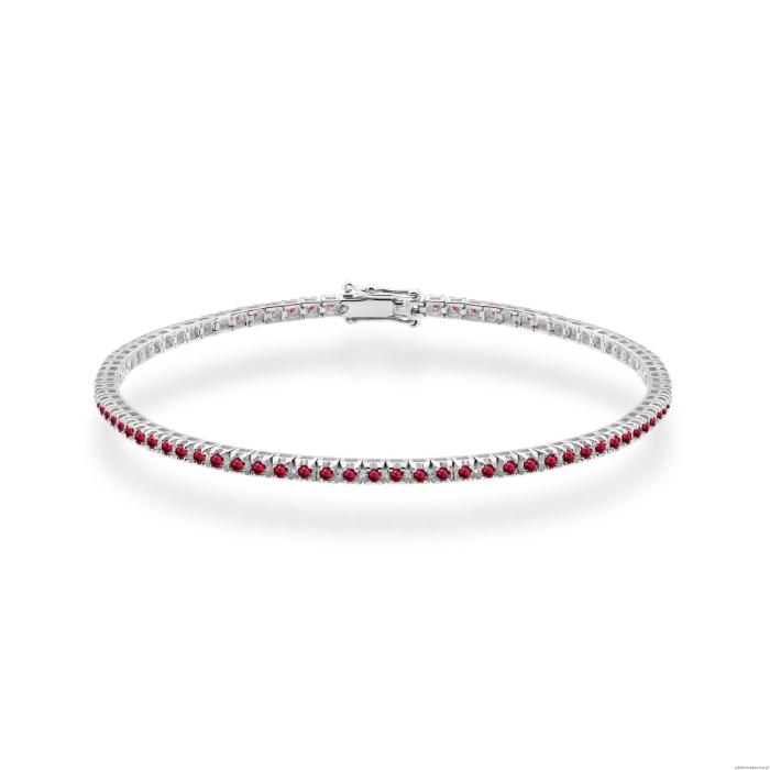 Bransoletka B0031 z rubinami białe złoto