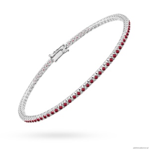 Bransoletka B0031 z rubinami białe złoto