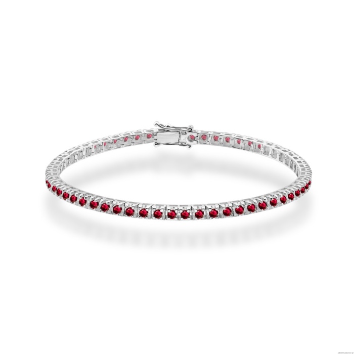 Bransoletka B0031 z rubinami białe złoto