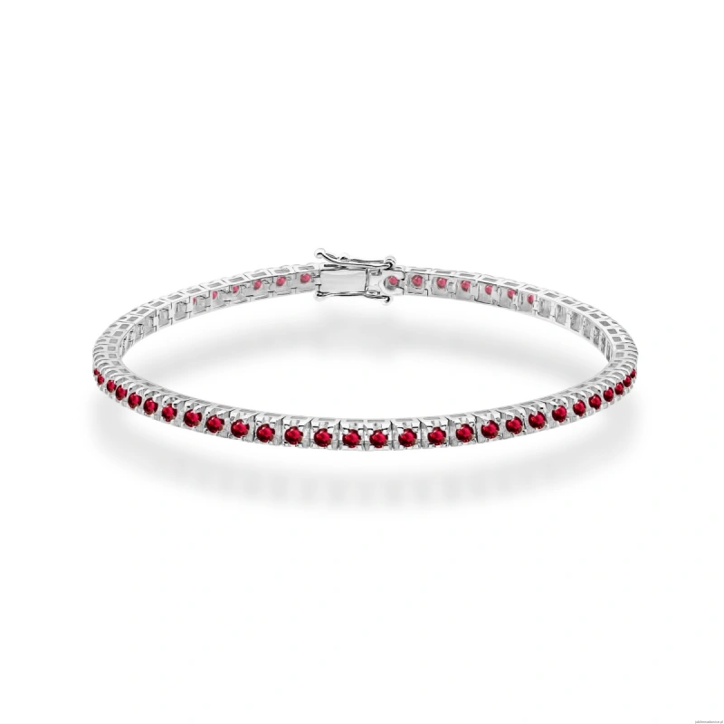Bransoletka B0031 z rubinami białe złoto
