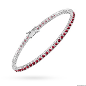 Bransoletka B0031 z rubinami białe złoto