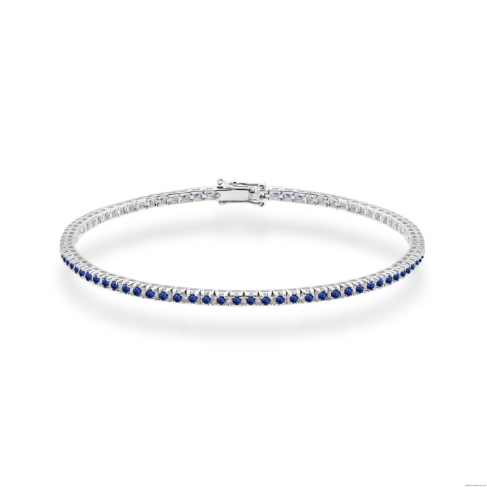 Bransoletka B0031 z szafirami białe złoto