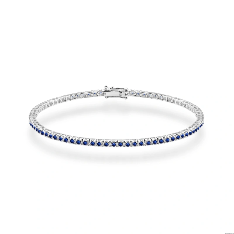 Bransoletka B0031 z szafirami białe złoto