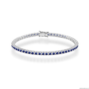 Bransoletka B0031 z szafirami białe złoto
