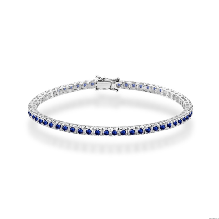 Bransoletka B0031 z szafirami białe złoto
