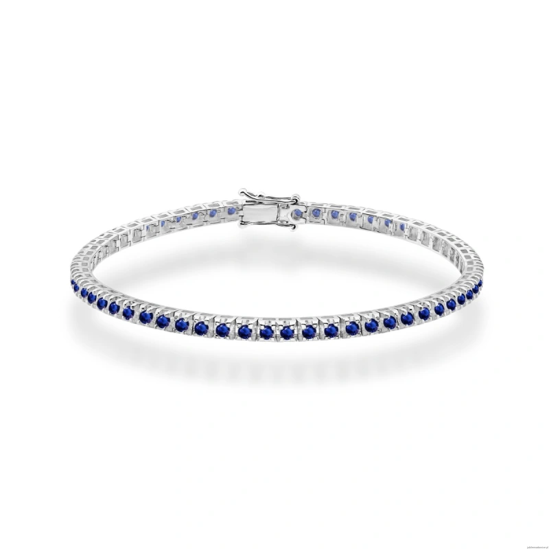 Bransoletka B0031 z szafirami białe złoto