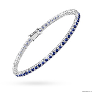 Bransoletka B0031 z szafirami białe złoto