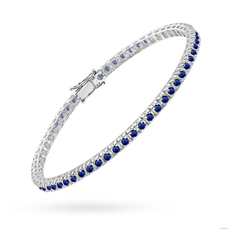 Bransoletka B0031 z szafirami białe złoto