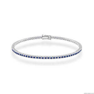 Bransoletka B0031 z szafirami białe złoto
