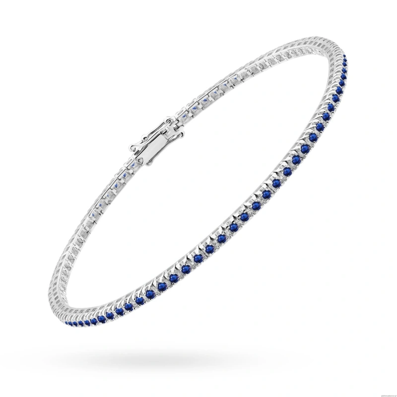 Bransoletka B0031 z szafirami białe złoto