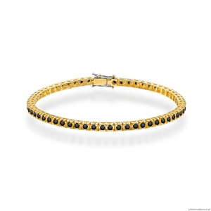 Bransoletka B0031 z czarnymi diamentami żółte złoto
