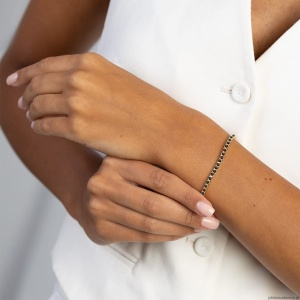 Bransoletka B0031 z czarnymi diamentami żółte złoto