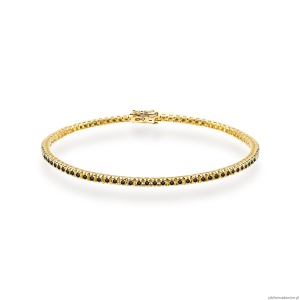 Bransoletka B0031 z czarnymi diamentami żółte złoto