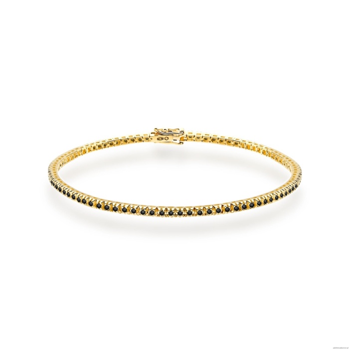 Bransoletka B0031 z czarnymi diamentami żółte złoto