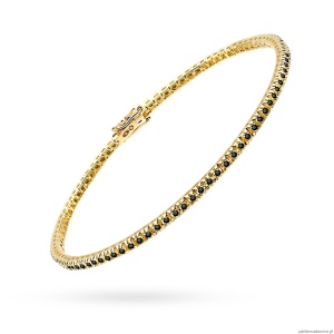 Bransoletka B0031 z czarnymi diamentami żółte złoto