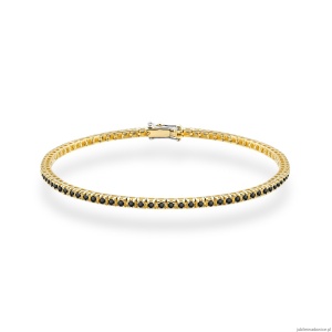 Bransoletka B0031 z czarnymi diamentami żółte złoto