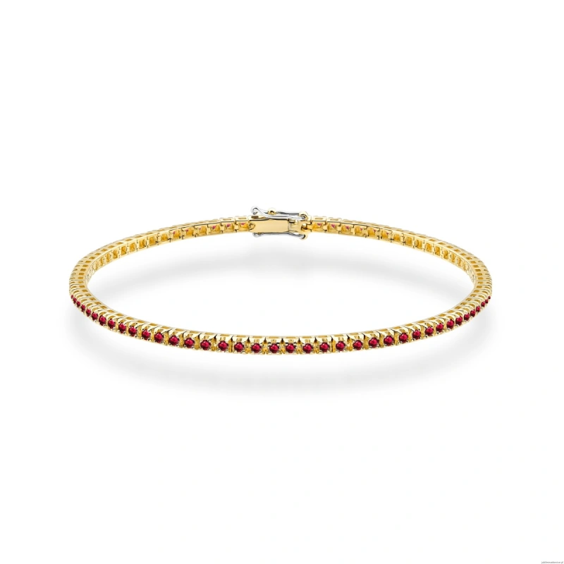 Bransoletka B0031 z rubinami żółte złoto