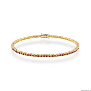 Bransoletka B0031 z rubinami żółte złoto