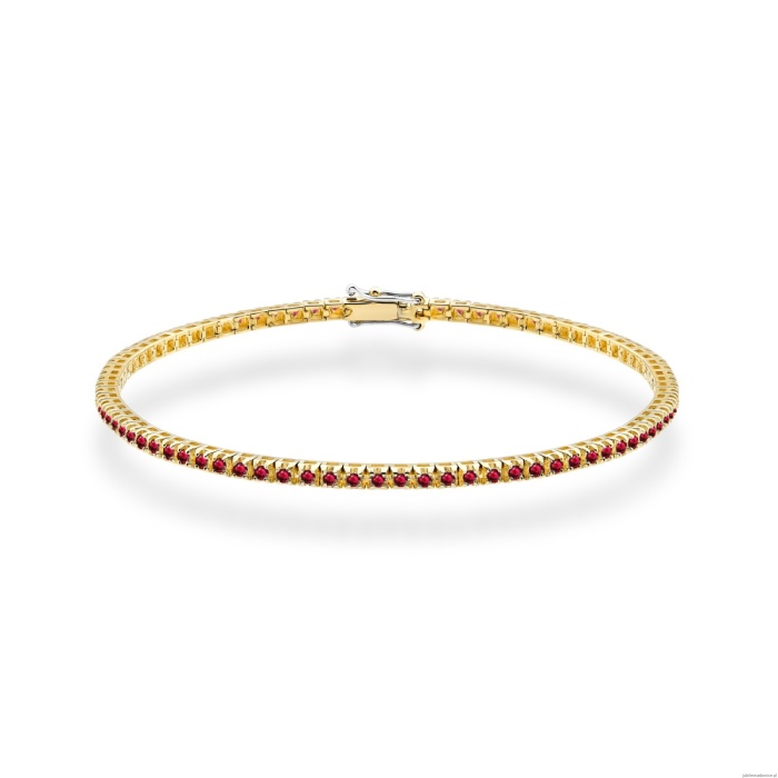Bransoletka B0031 z rubinami żółte złoto