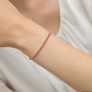 Bransoletka B0031 z rubinami żółte złoto