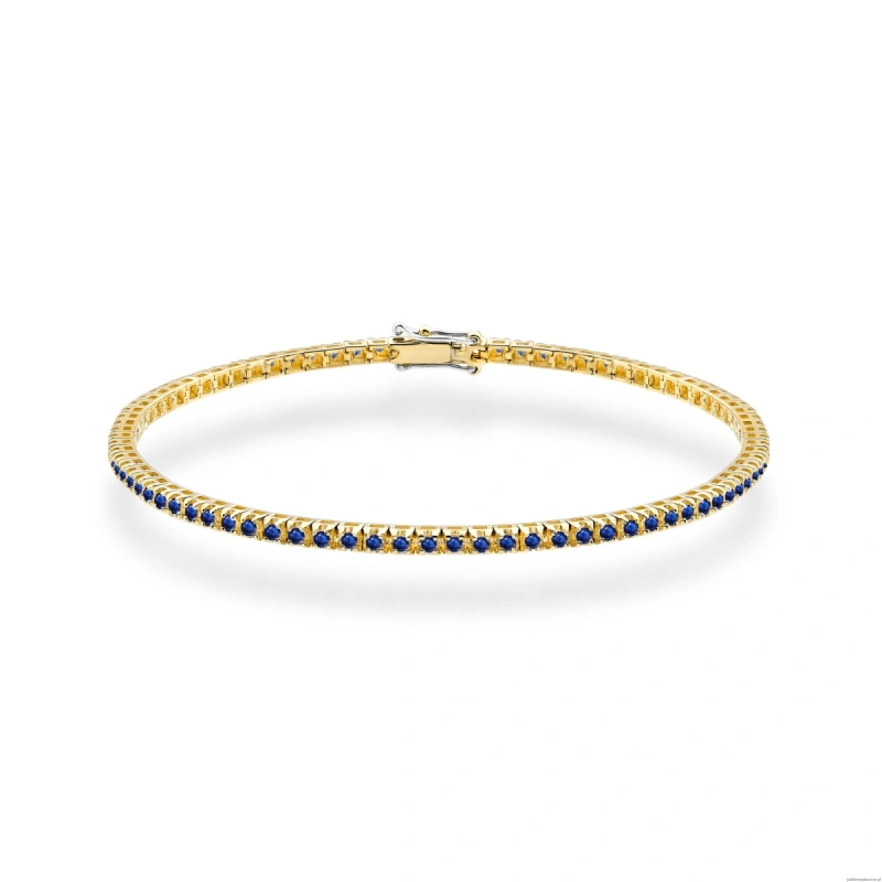 Bransoletka B0031 z szafirami żółte złoto