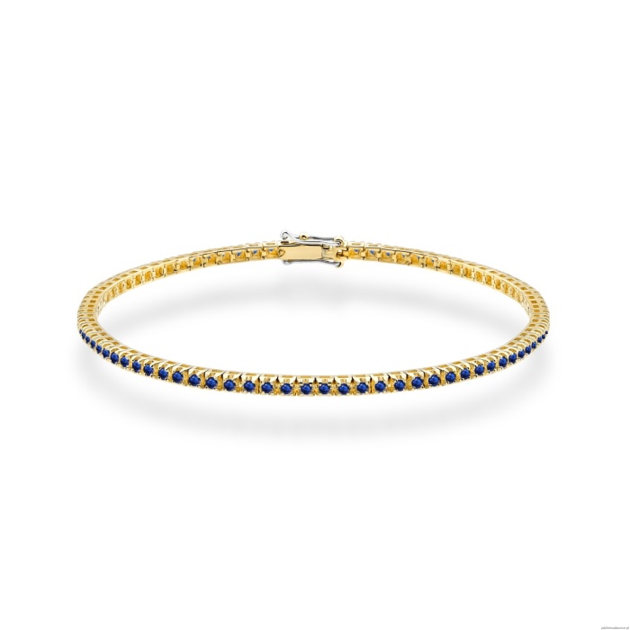 Bransoletka B0031 z szafirami żółte złoto