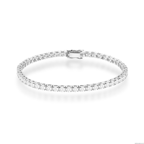 Bransoletka B0039 z diamentami laboratoryjnymi białe złoto
