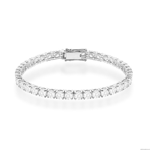 Bransoletka B0039 z diamentami laboratoryjnymi białe złoto