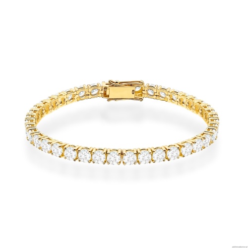 Bransoletka B0039 z diamentami żółte złoto
