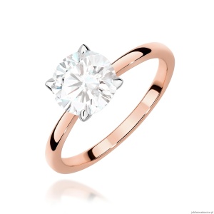 Pierścionek W0715 Diament Laboratoryjny 1,50ct różowe złoto