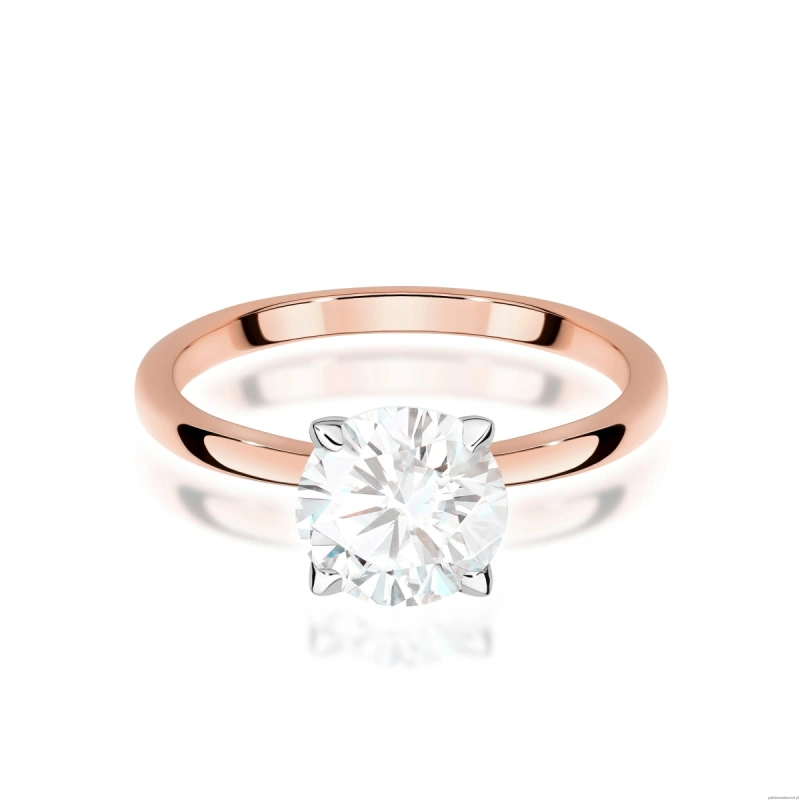 Pierścionek W0715 Diament Laboratoryjny 1,50ct różowe złoto