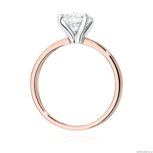 Pierścionek W0715 Diament Laboratoryjny 1,50ct różowe złoto