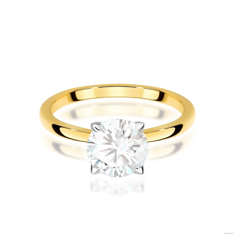 Pierścionek W0715 Diament Laboratoryjny 1,50ct żółte złoto