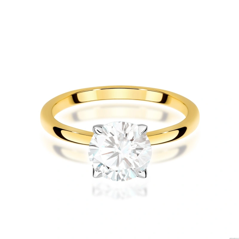 Pierścionek W0715 Diament Laboratoryjny 1,50ct żółte złoto
