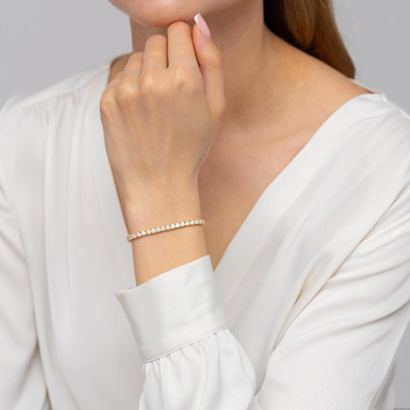 Bransoletka B0039 z diamentami żółte złoto