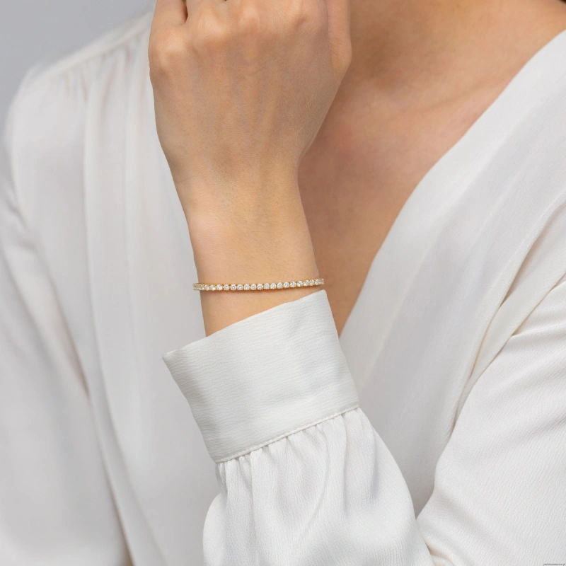 Bransoletka B0039 z diamentami laboratoryjnymi żółte złoto