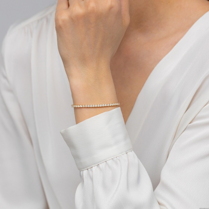 Bransoletka B0039 z diamentami żółte złoto