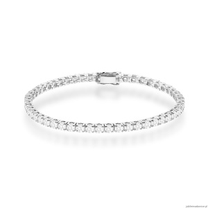 Bransoletka B0039 z diamentami laboratoryjnymi białe złoto