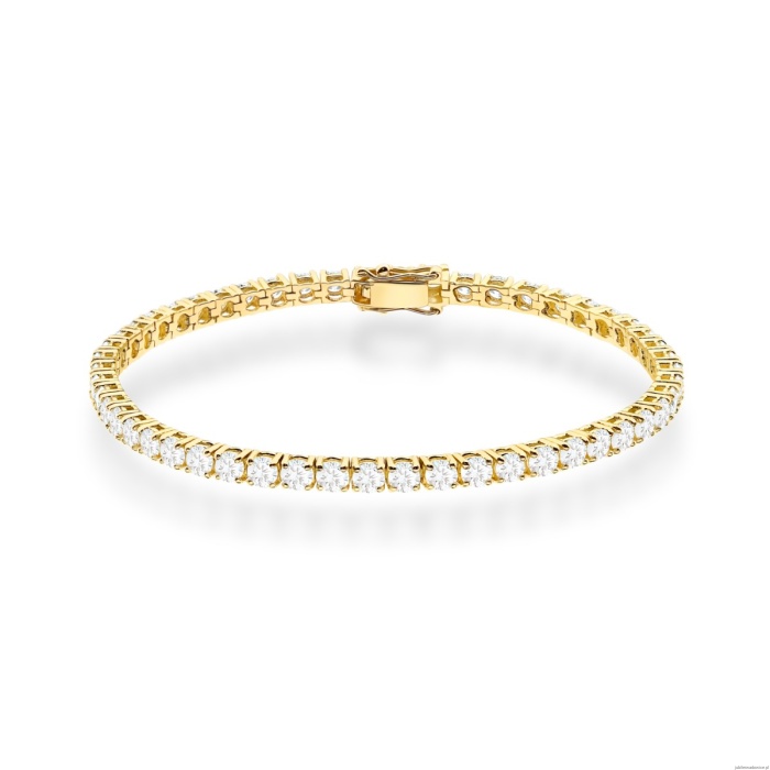 Bransoletka B0039 z diamentami żółte złoto