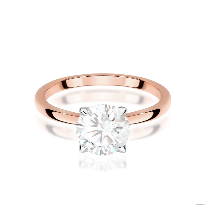 Pierścionek W0687 Diament Laboratoryjny 2,00ct różowe złoto