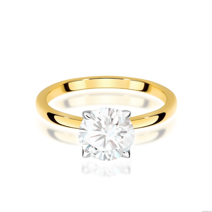 Pierścionek W0687 Diament Laboratoryjny 2,00ct żółte złoto