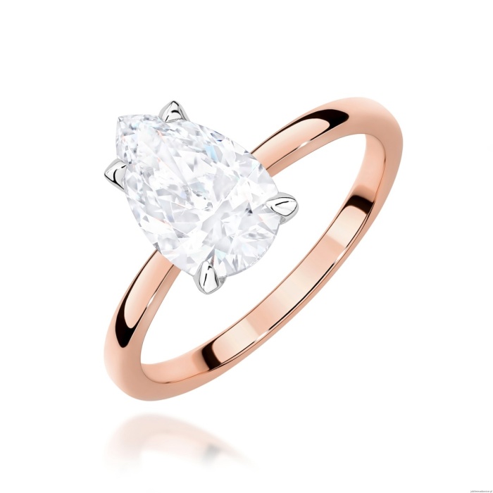 Pierścionek W0689 Diament Laboratoryjny 1,50ct różowe złoto