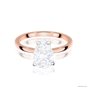 Pierścionek W0689 Diament Laboratoryjny 1,50ct różowe złoto