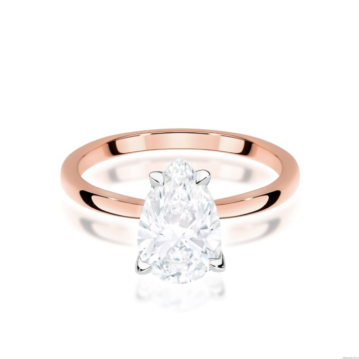 Pierścionek W0689 Diament Laboratoryjny 1,50ct różowe złoto