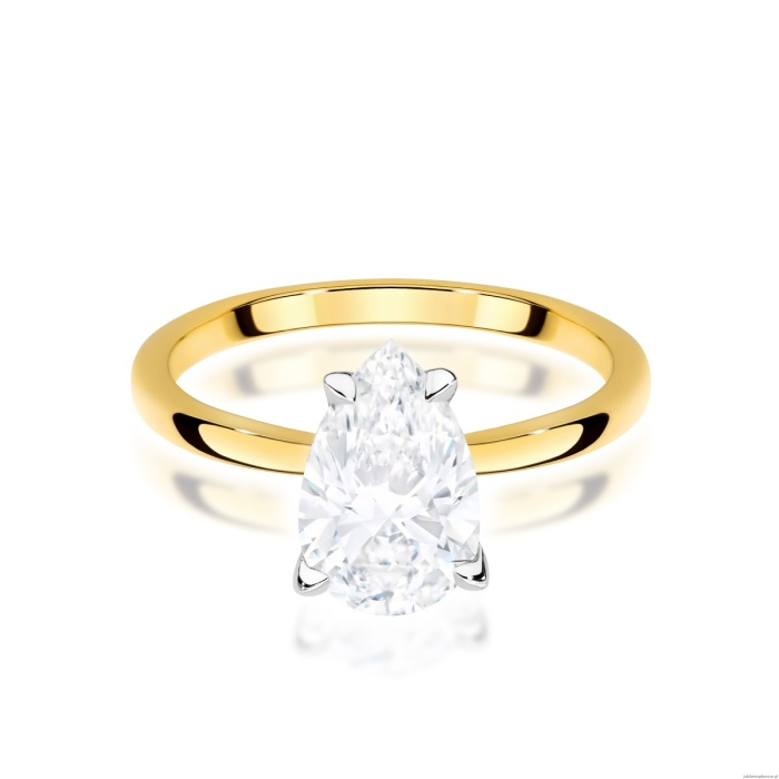 Pierścionek W0689 Diament Laboratoryjny 1,50ct żółte złoto