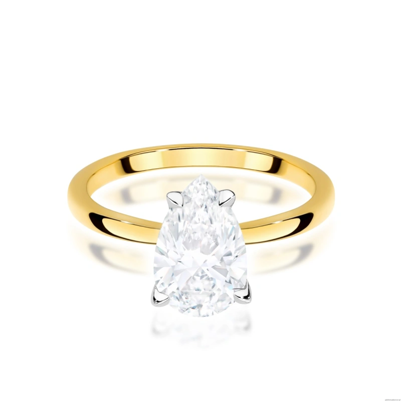 Pierścionek W0689 Diament Laboratoryjny 1,50ct żółte złoto