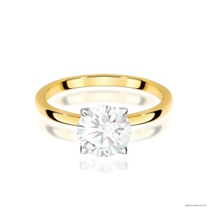 Pierścionek W0687 Diament Laboratoryjny 2,00ct żółte złoto 375