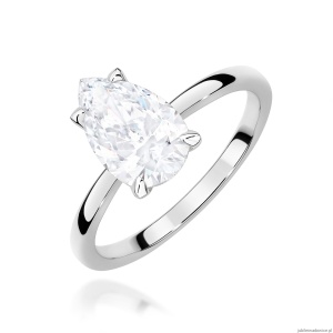 Pierścionek W0689 Diament Laboratoryjny 1,50ct białe złoto 375