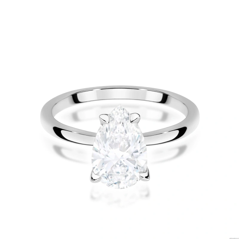 Pierścionek W0689 Diament Laboratoryjny 1,50ct białe złoto 375