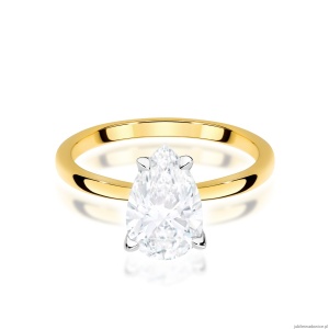Pierścionek W0689 Diament Laboratoryjny 1,50ct żółte złoto 375